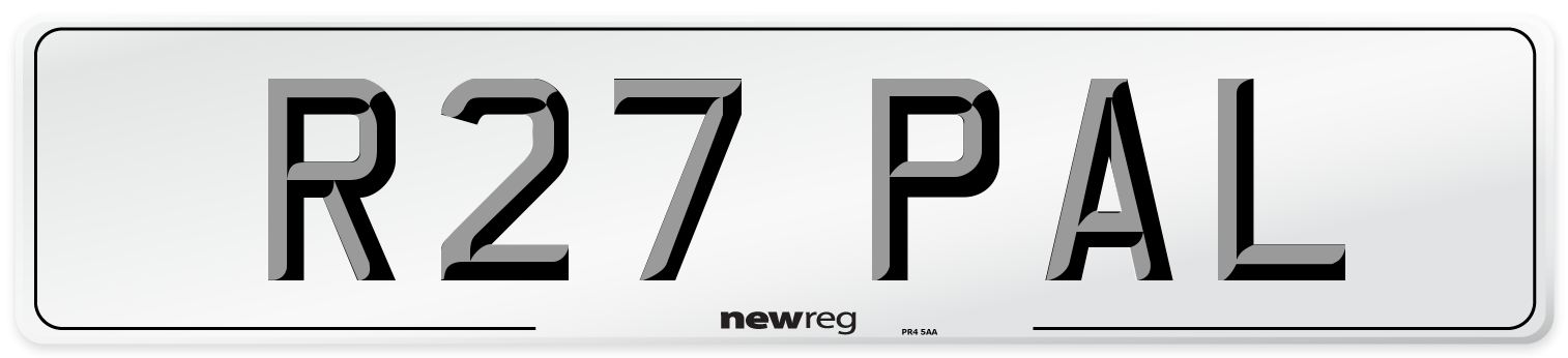 R27 PAL Number Plate from New Reg